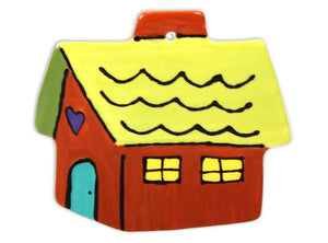Flat Gingerbread Cabin Ornament With Lines