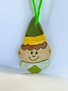 Hand Detailed Elf on the Shelf Party Ornament