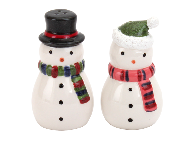 Stoneware Snowman Salt and Pepper Shaker Set