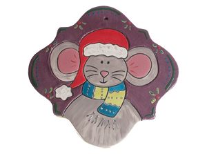 Hand Detailed Holiday Mouse Party Ornament