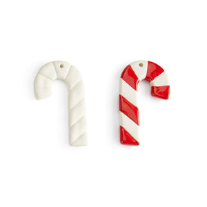 Candy Cane Flat Ornament with Lines